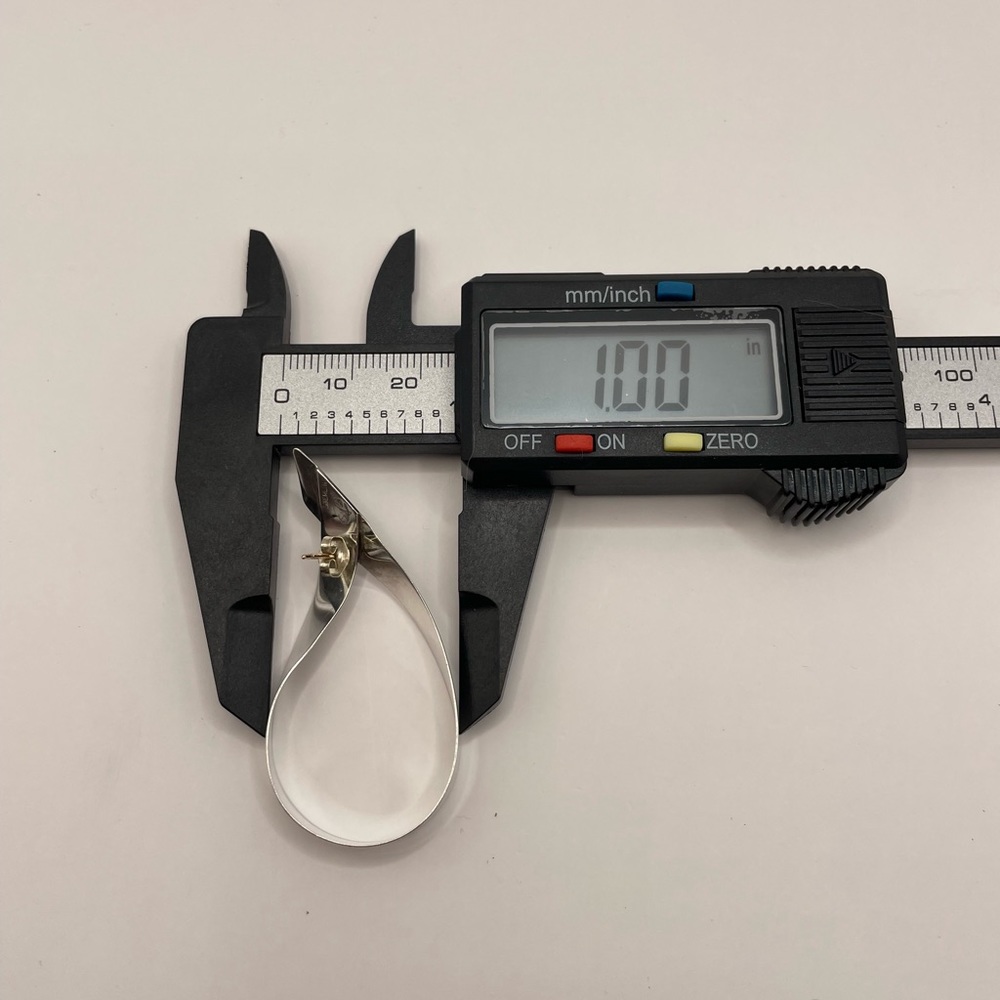 SANDRA BAKER SYB Vintage Sterling Silver Modernist Ribbon Earrings - Picture 11 of 12